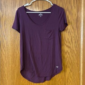 Hollister Women's Deep Purple Short Sleeve Tee